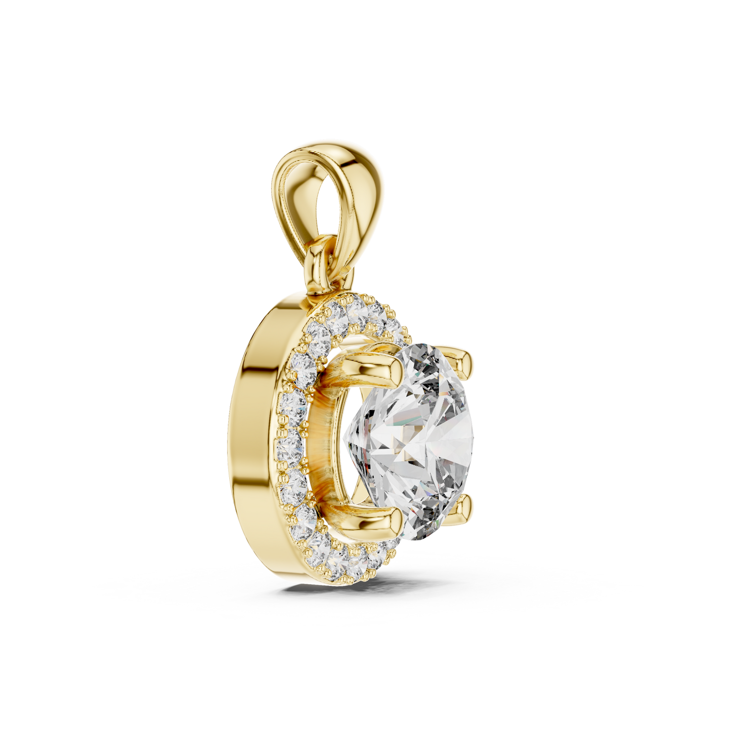 3.22 CTW Lab-Created Diamond Halo Pendant Necklace